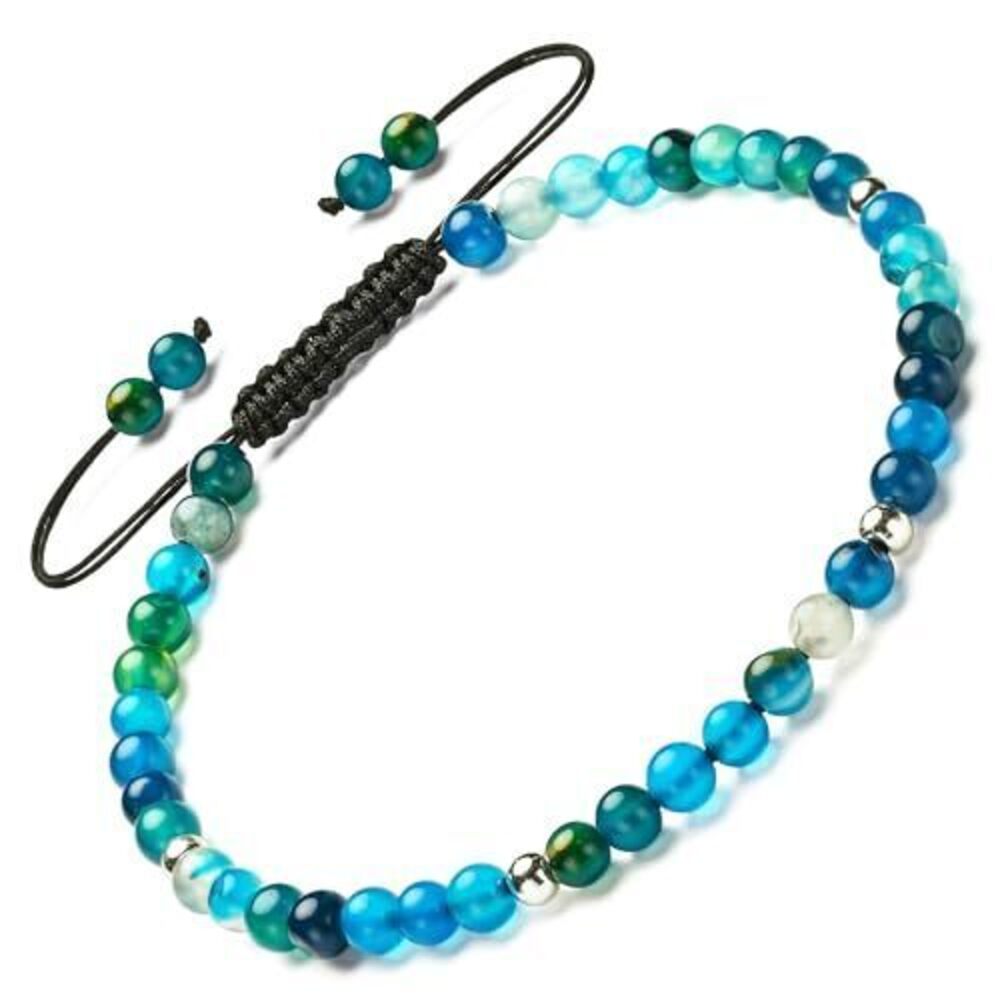 5364 Natural Gemstones Bracelet&925 Sterling Silver/18K Gold│4MM│ 7-9 in